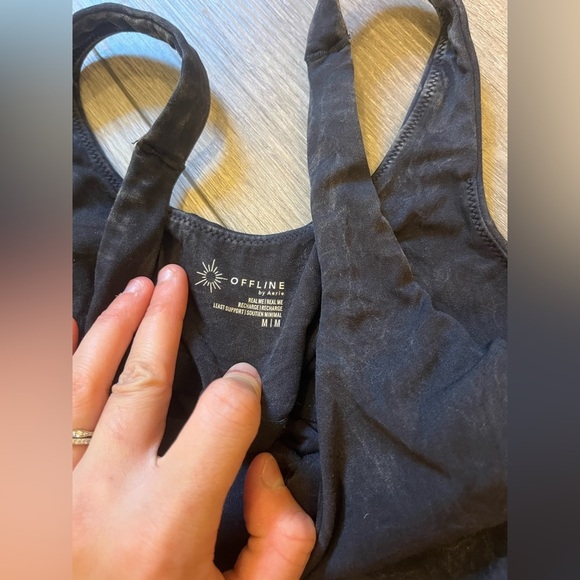 Aerie Sports Bra Bundle Gray and Black Size Medium - Picture 3 of 5